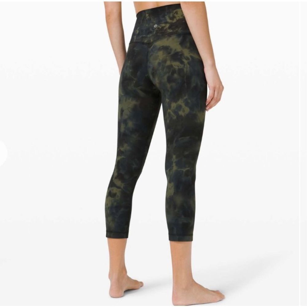 Lululemon Size 4 Align Crop 21" Diamond Dye Graphite Grey Bronze Green High Wais